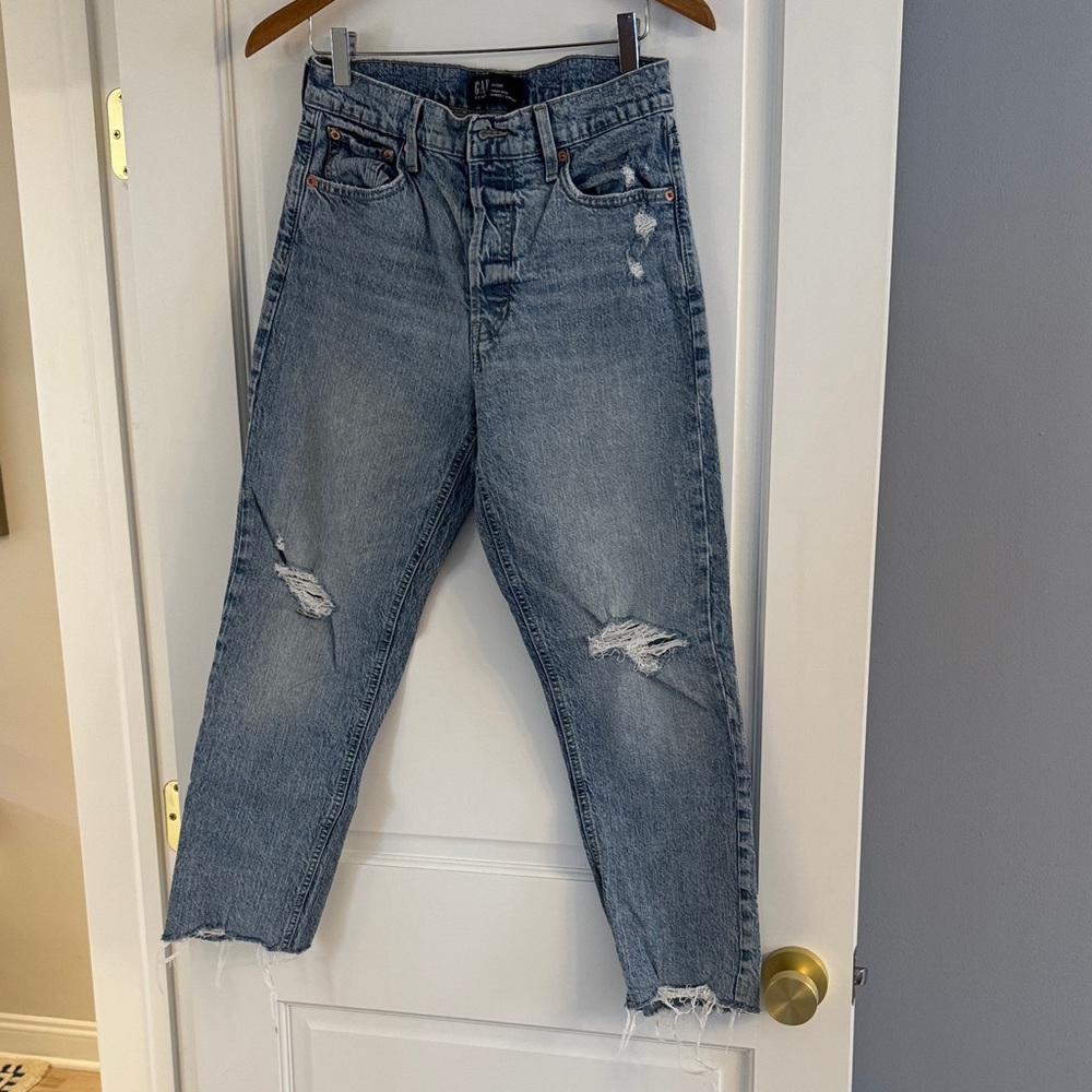 Gap distressed high rise jeans